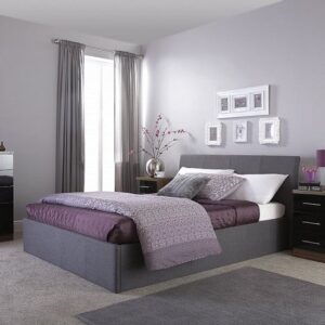 Alfreton Fabric Ottoman Storage Double Size Bed In Grey
