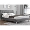 Alyssa Fabric King Size Bed In Charcoal With Chrome Legs