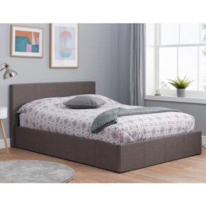 Berlins Fabric Ottoman Double Bed In Grey
