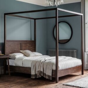 Bahia Wooden Super King Size Bed In Brown