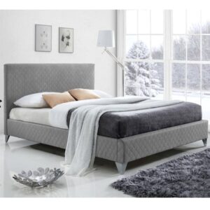 Brooklyn Fabric Upholstered King Size Bed In Grey