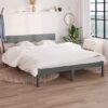 Chavez Solid Pinewood Double Bed In Grey