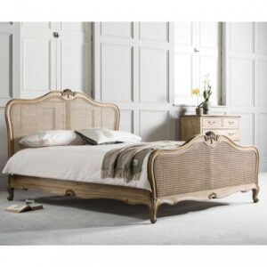 Chia Wooden Super King Size Bed In Weathered