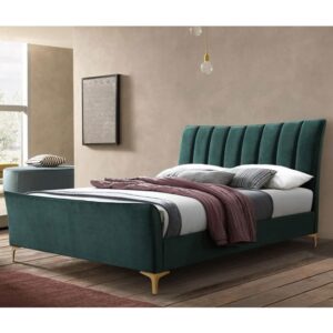 Claver Fabric King Size Bed In Green