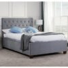 Cologne Ottoman Fabric King Size Bed In Grey
