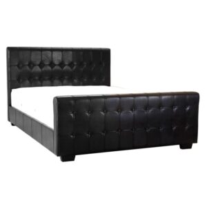 Darra Faux Leather Double Bed In Black