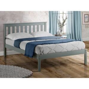Danvers Wooden Low End King Size Bed In Grey