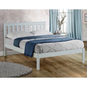 Danvers Wooden Low End King Size Bed In White