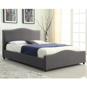 Ekanta Linen Fabric Storage King Size Bed In Grey