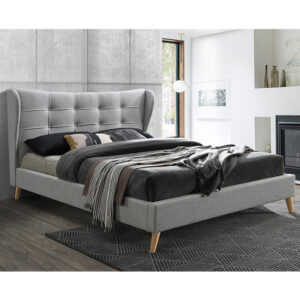 Harpers Fabric Double Bed In Dove Grey