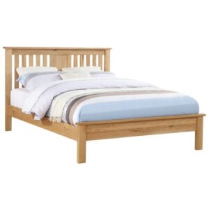 Heaton Wooden Low End King Size Bed In Oak