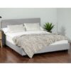 Khambalia Fabric Double Bed In Light Grey