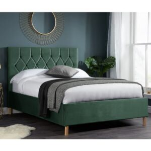 Laxly Fabric Ottoman Double Bed In Green