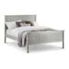 Madge Wooden King Size Bed In Dove Grey Lacquered