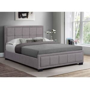 Hanover Fabric Double Bed In Grey