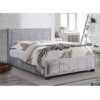 Masira Fabric Double Bed In Steel Crushed Velvet