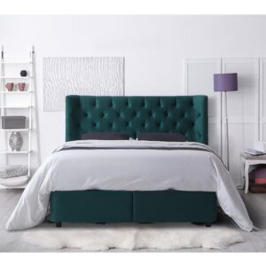 Mallor Tactile Fabric Storage King Size Bed In Green