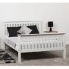 Merlin Wooden High Foot End Double Bed In White