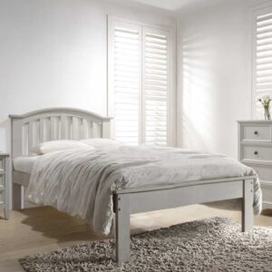 Mala Curved Wooden Double Bed In Clay