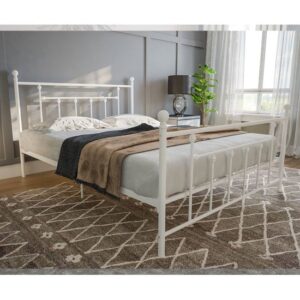Manalo Metal Double Bed In White