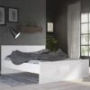 Nakou High Gloss Double Bed In White