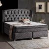 Safran King Size Storage Bed In Grey Marvel Fabric