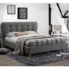 Stockholm Fabric King Size Bed In Grey
