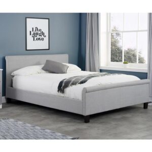 Stratos Fabric King Size Bed In Grey