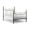 Vangie Metal Double Bed In Satin Black With Real Brass Effect