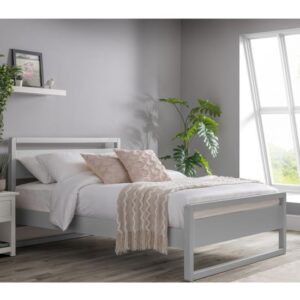Versmold Wooden Double Bed In Dove Grey