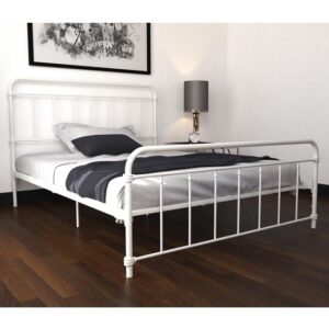 Wallach Metal King Size Bed In White