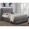 Woodbury Fabric King Size Bed In Grey
