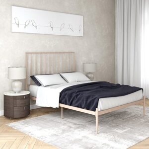 Giulio Metal King Size Bed In Millennial Pink