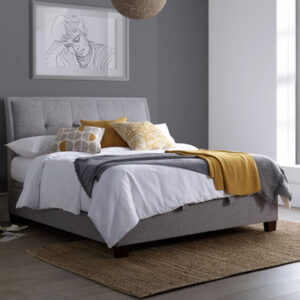Arcadia Marbella Fabric Ottoman King Size Bed In Grey