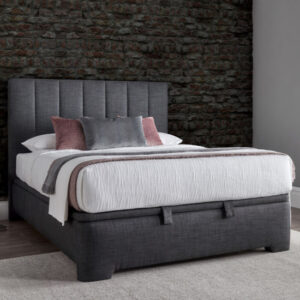 Milton Pendle Fabric Ottoman Super King Size Bed In Slate