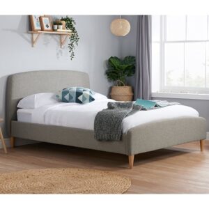 Quebecor Fabric Double Bed In Grey