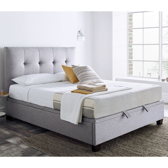 Williston Marbella Fabric Ottoman Super King Size Bed In Grey