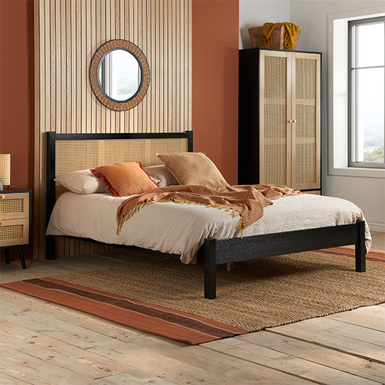 Celina Wooden Double Bed In Black