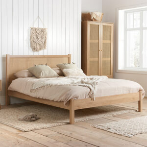 Coralie Wooden Double Bed In Oak