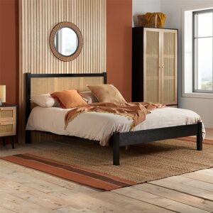Coralie Wooden King Size Bed In Black