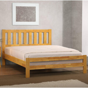 Kairos Solid Hardwood Double Bed In Natural Oak