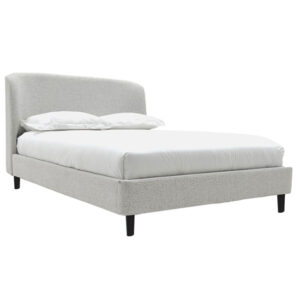 Lanie Boucle Fabric King Size Bed In Light Grey