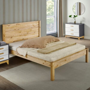 Brela Wooden King Size Bed In Waxed Pine