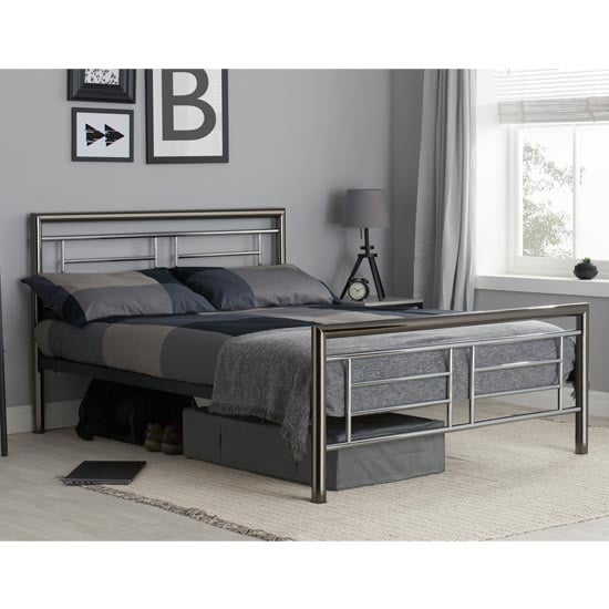 Montane Metal Double Bed In Chrome And Nickel