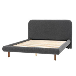 Randers Polyester Fabric King Size Bed In Charcoal