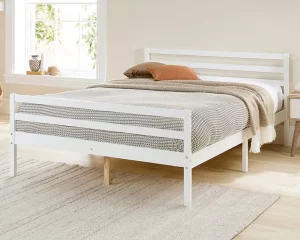Aspire Alpine Solid Wood White Painted Wooden Bed frame