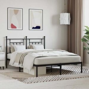 Attica Metal King Size Bed With Headboard In Black