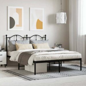 Bolivia Metal King Size Bed With Headboard In Black