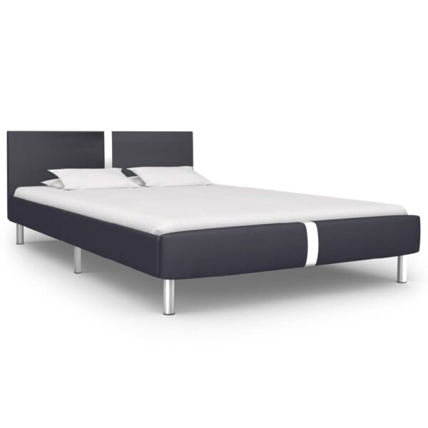 Anaheim Faux Leather Double Bed In Black