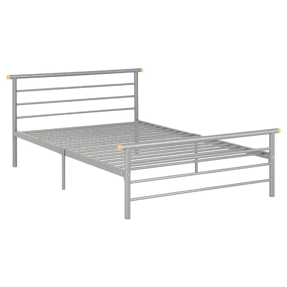Osaka Metal Small Double Bed In Silver